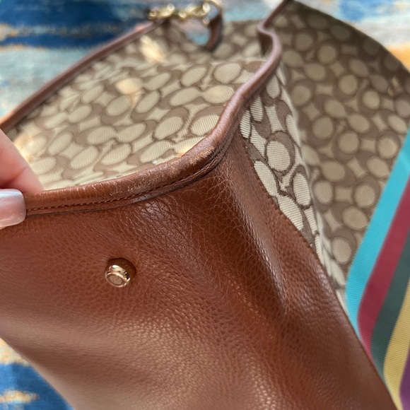Coach Brown and Multicolor Tote Bag - Picture 12 of 12